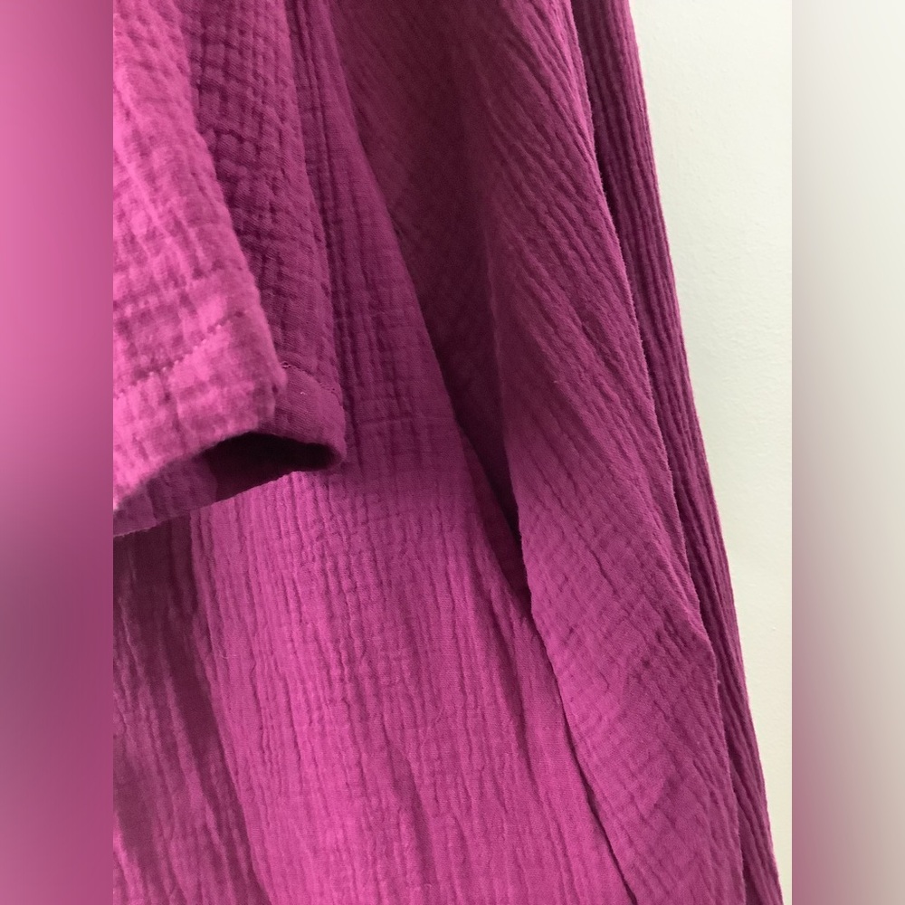 NEW Cotton Oversized caftgan Dress eggplant purple LARGE - Picture 5 of 12